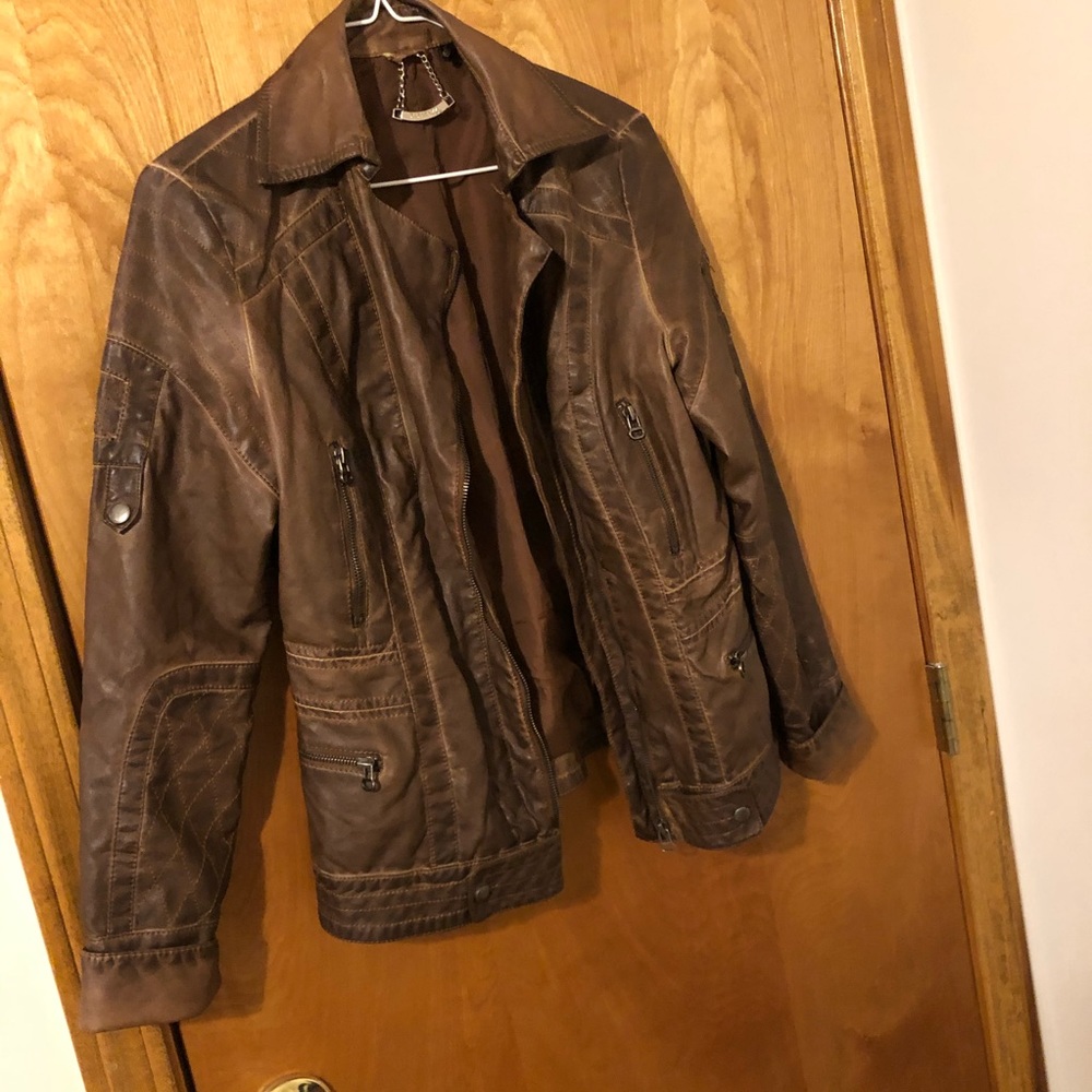 Brown Leather Paparazzi Jacket
